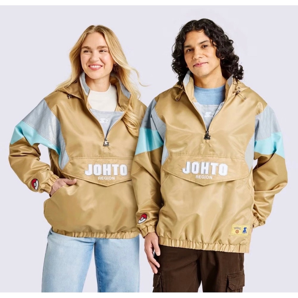 Starter Pokemon x Target Johto Region Pullover Jacket Gold Small Windbreaker